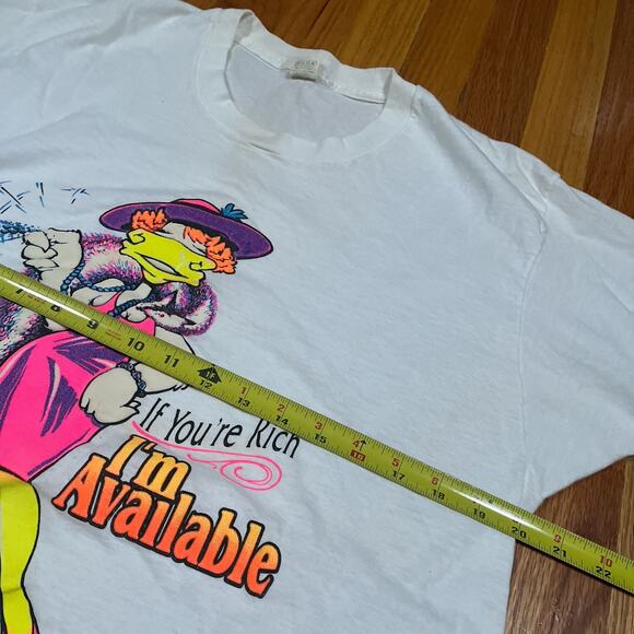 If You’re Rich I’m Available Funny VTG Single Stitch Duck T-Shirt Screen Stars - Picture 5 of 9